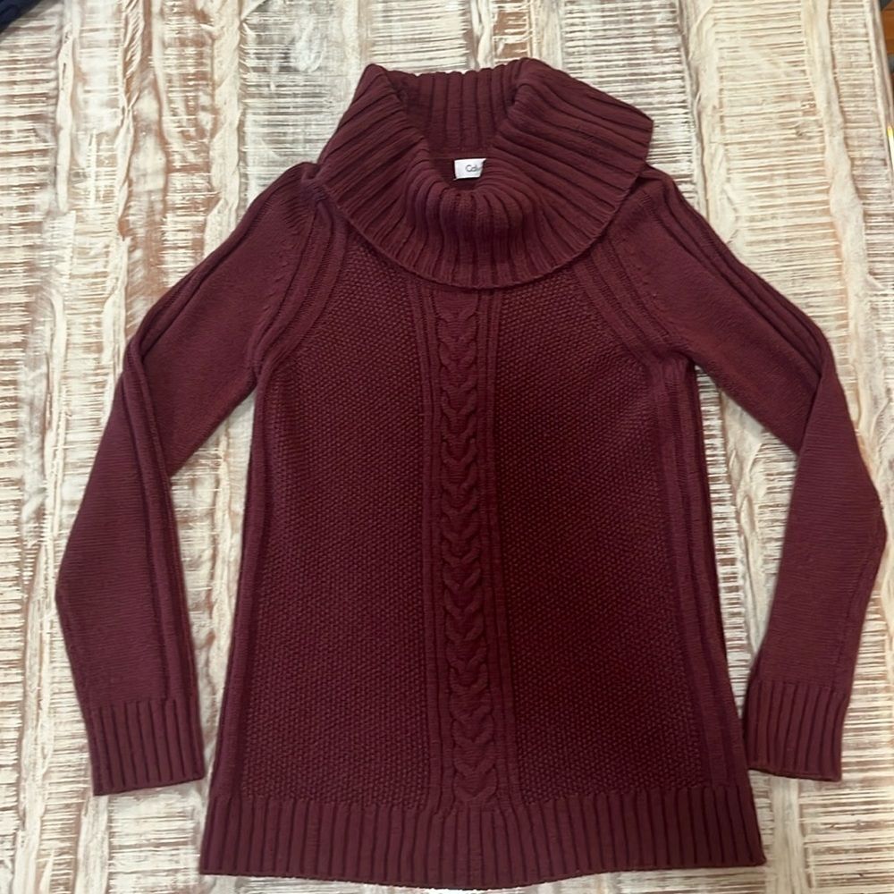 Calvin Klein Cableknit cowl neck sweater